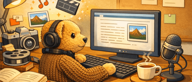 DJ Alfie at work desk